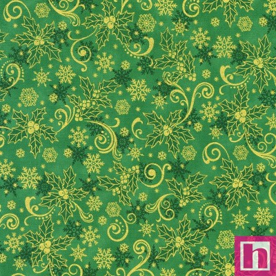 P135-SRKM-22349-274 PATCH. AMERICANO TRADITIONAL TRIMMINGS (15) 110 CM. ALGODON 100% VERDE/DORADO Venta en piezas de 7.00 M