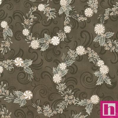 P135-SRKM-22947-442 PATCH. AMERICANO HOLIDAY FLOURISH PEPPERMINT TWIST (51) 110 CM. ALGODON 100% CHOCOLATE/PLATA Venta en piezas