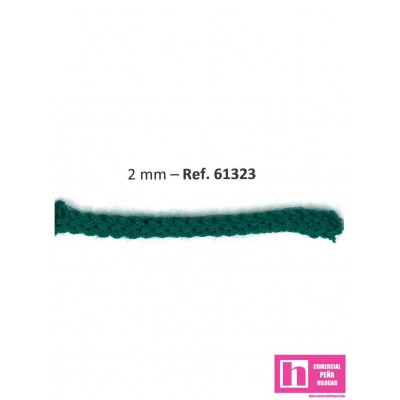 61323 CORDON HERNAN 2 MM. POLIESTER 100% VERDE Venta en piezas de 100.00 M