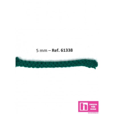 61338 CORDON HERNAN 5 MM. ALGODON 100% VERDE Venta en piezas de 100.00 M