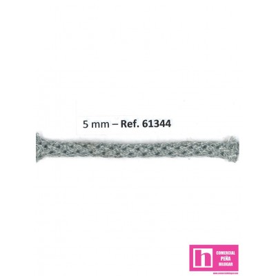 61344 CORDON HERNAN 5 MM. ALGODON 100% GRIS Venta en piezas de 100.00 M