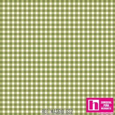 P0017-MAS610-GS2 PATCH. AMERICANO BEAUTIFUL BASICS-CLASSIC CHECK (63) 110 CM. ALGODON 100% OLIVA/BLANCO Venta en piezas de 7.00 