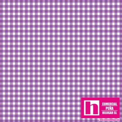 P0017-MAS610-VR2 PATCH. AMERICANO BEAUTIFUL BASICS-CLASSIC CHECK (76) 110 CM. ALGODON 100% MALVA/BLANCO Venta en piezas de 7.00 