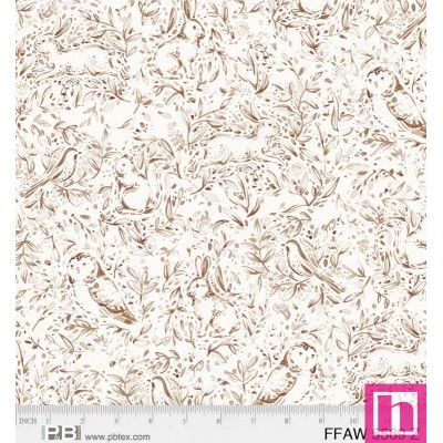 P121-FFAW5569Z PATCH. AMERICANO FOREST FAUNA (06) 270 CM. ALGODON 100% BLANCO/CAMEL Venta en piezas de 7.00 M