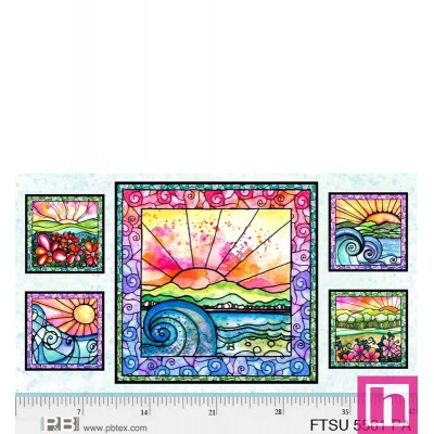 P121-FTSU5561PA PATCH. AMERICANO FLOWER TO THE SUN (01) PANEL 110 CM. ALGODON 100% MULTI Venta en piezas de 7.00 M