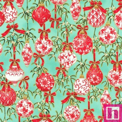 P135-SRKM-22287-32 PATCH. AMERICANO HOLIDAY FLOURISH-FESTIVE FINERY (06) 110 CM. ALGODON 100% MENTA/ROJO Venta en piezas de 7.00