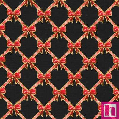 P135-SRKM-22292-2 PATCH. AMERICANO HOLIDAY FLOURISH-FESTIVE FINERY (40) 110 CM. ALGODON 100% NEGRO/ROJO Venta en piezas de 7.00 