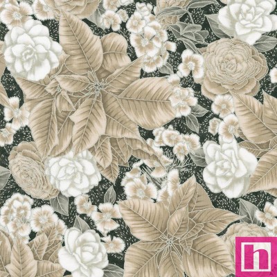 P135-SRKM-22946-304 PATCH. AMERICANO HOLIDAY FLOURISH PEPPERMINT TWIST (59) 110 CM. ALGODON 100% NEGRO/LINO/PLATA Venta en pieza