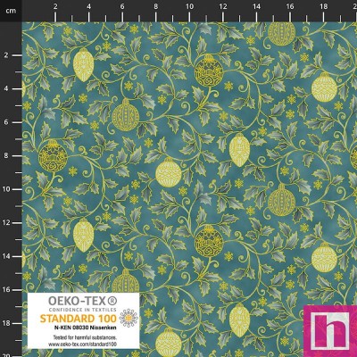 P137-4592-018 PATCH.AMERICANO CHRISTMAS STARS (18) 110 CM. ALGODON 100% AZUL/DORADO Venta en piezas de 6.00 M