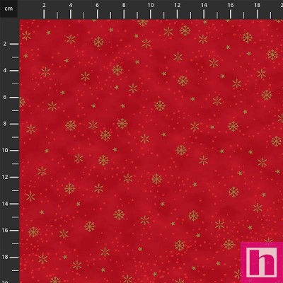 P137-4592-404 PATCH.AMERICANO WE LOVE CHRISTMAS 2025 (02) 110 CM. ALGODON 100% ROJO/DORADO Venta en piezas de 6.00 M