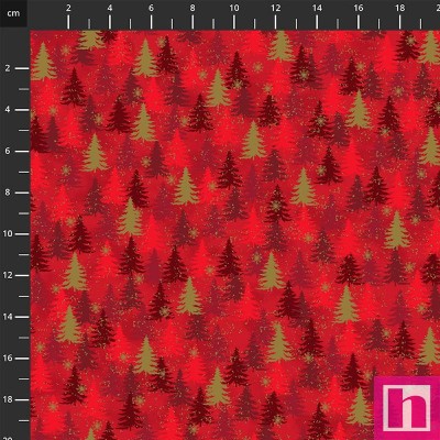 P137-4592-410 PATCH.AMERICANO WE LOVE CHRISTMAS 2025 (10) 110 CM. ALGODON 100% ROJO/DORADO Venta en piezas de 6.00 M