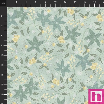 P137-4592-822 PATCH.AMERICANO WE LOVE CHRISTMAS 2025 (73) 110 CM. ALGODON 100% MENTA/PLATA Venta en piezas de 6.00 M