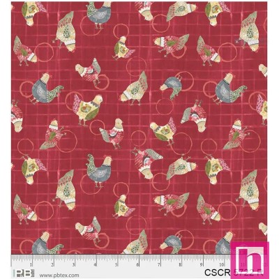 P121-CSCR5722R PATCH. AMERICANO CHICKEN SCRATCH (06) 110 CM. ALGODON 100% ROJO Venta en piezas de 7.00 M