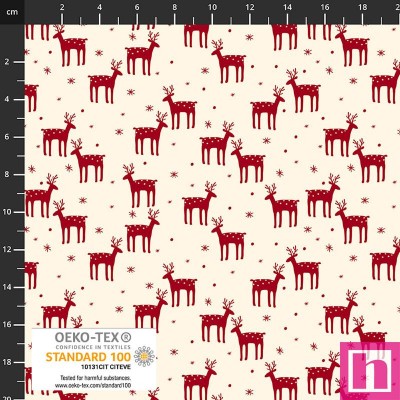 P137-4497-134 PATCH.AMERICANO NORDIC NOEL (10) 110 CM. ALGODON 100% BLANCO/ROJO Venta en piezas de 6.00 M