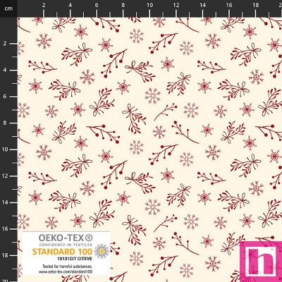 P137-4497-136 PATCH.AMERICANO NORDIC NOEL (03) 110 CM. ALGODON 100% BLANCO/ROJO Venta en piezas de 6.00 M