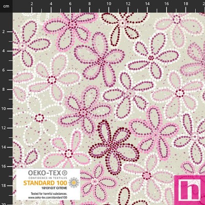 P137-4502-978 PATCH.AMERICANO VINTAGE WINDFLOWER (03) 110 CM. ALGODON 100% LINO/ROSA Venta en piezas de 6.00 M