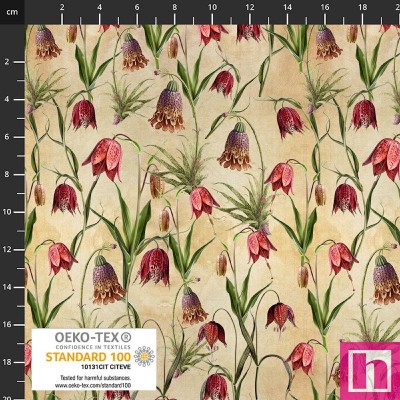 P137-4502-983 PATCH.AMERICANO VINTAGE WINDFLOWER (03) 110 CM. ALGODON 100% LINO/ROJO Venta en piezas de 6.00 M