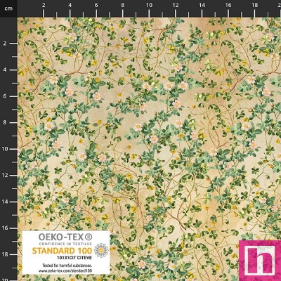 P137-4502-984 PATCH.AMERICANO VINTAGE WINDFLOWER (04) 110 CM. ALGODON 100% LINO/VERDE Venta en piezas de 6.00 M