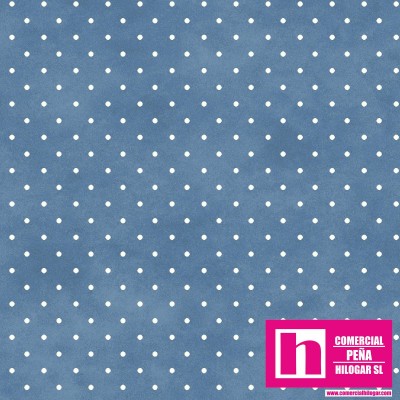 P0017-MAS609-B PATCH. AMERICANO BEAUTIFUL BASICS-CLASSIC DOT (40) 110 CM. ALGODON 100% AZUL/BLANCO Venta en piezas de 7.00 M