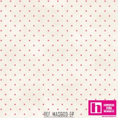 P0017-MAS609-EP PATCH. AMERICANO BEAUTIFUL BASICS-CLASSIC DOT (03) 110 CM. ALGODON 100% MARFIL/CORAL Venta en piezas de 7.00 M