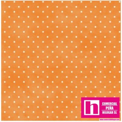 P0017-MAS609-O4 PATCH. AMERICANO BEAUTIFUL BASICS-CLASSIC DOT (29) 110 CM. ALGODON 100% NARANJA/BLANCO Venta en piezas de 7.00 M