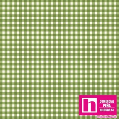 P0017-MAS610-G7 PATCH. AMERICANO BEAUTIFUL BASICS-CLASSIC CHECK (59) 110 CM. ALGODON 100% VERDE/BLANCO Venta en piezas de 7.00 M