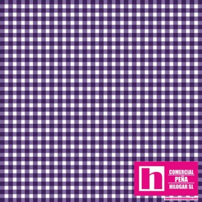 P0017-MAS610-V PATCH. AMERICANO BEAUTIFUL BASICS-CLASSIC CHECK (81) 110 CM. ALGODON 100% VIOLETA/BLANCO Venta en piezas de 7.00 