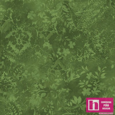 P17-MASQBD105-G PATCH.AMERICANO BEAUTIFUL BACKING VINTAGE DAMASK (07) 270 CM. ALGODON 100% VERDE Venta en piezas de 7.00 M