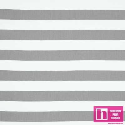 P94-07664-006 POPELIN ESTAMPADO STRIPE (04) 148 CM.-130 GR/M2 ALGODON 100% BLANCO/GRIS Venta en piezas de 5.00 M