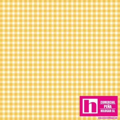 P0017-MAS610-S3 PATCH. AMERICANO BEAUTIFUL BASICS-CLASSIC CHECK (54) 110 CM. ALGODON 100% AMARILLO/BLANCO Venta en piezas de 7.0