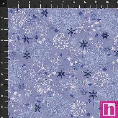 P137-4592-610 PATCH.AMERICANO WE LOVE CHRISTMAS 2025 (61) 110 CM. ALGODON 100% AZUL/PLATA Venta en piezas de 6.00 M