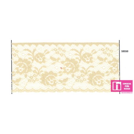 59550 PUNTILLA NYLON ZAREEN 65 MM. POLIAMIDA 100% CAMEL Venta en piezas de 20.00 M