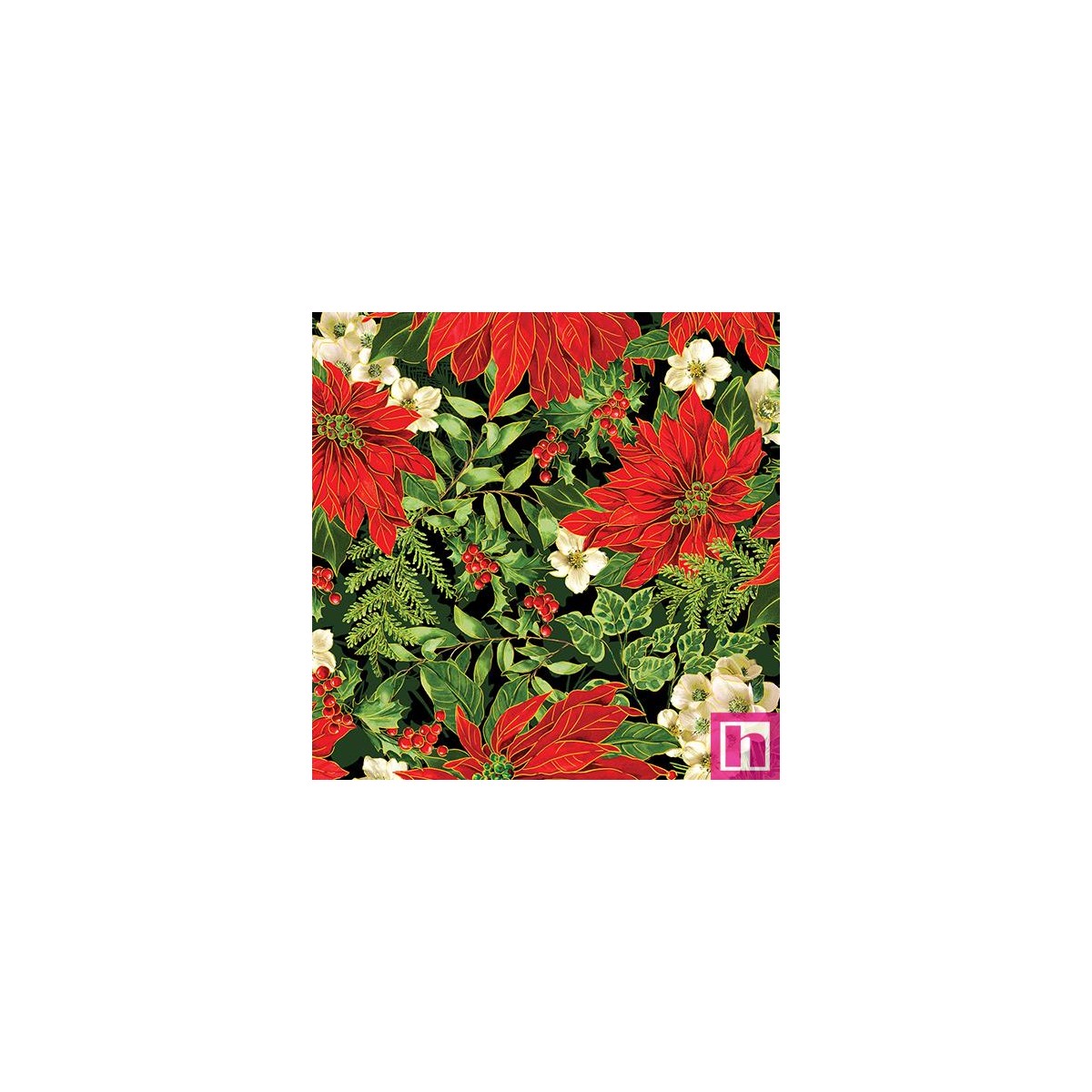 P133-14027M-12 PATCH.AMERICANO CHRISTMAS MUSICAL (07)  110 CM. ALG 100% ROJO/MULTI/METALLIC VENTA EN PZAS. DE 6.80 M APRO