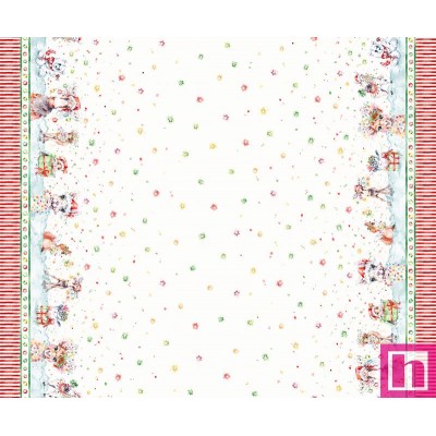 P121-LDCH5375-MU PATCH. AMERICANO LITTLE DARLINGS CHRISTMAS (02) 110 CM. ALG 100% BLANCO/MULTI VENTA EN PZAS. DE 7 M APRO